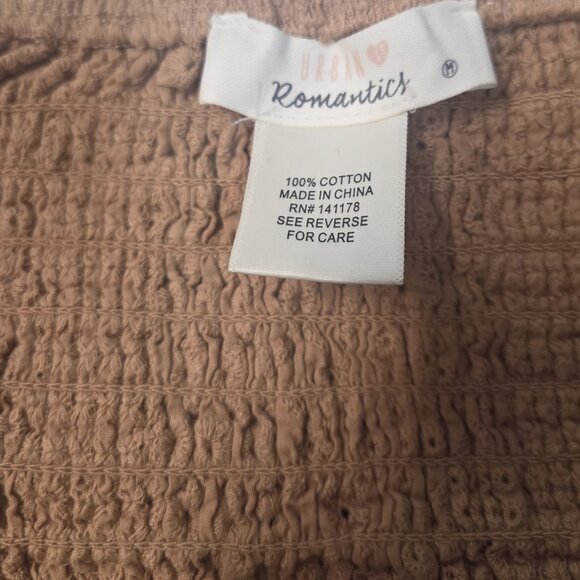 urban romantics brown cropped thin straps medium y2K summer eyelet lace fashion - Picture 3 of 3